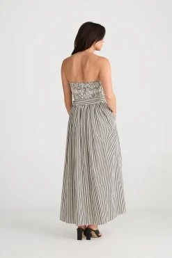 Brave + True Avalon Dress in White with Black Stripe