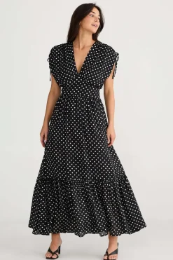 Brave + True Ellody Dress in Black Polka Dot