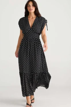 Brave + True Ellody Dress in Black Polka Dot
