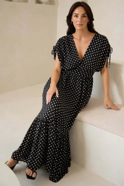 Brave + True Ellody Dress in Black Polka Dot
