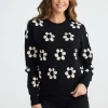 Brave + True Flower Knit in Black Natural