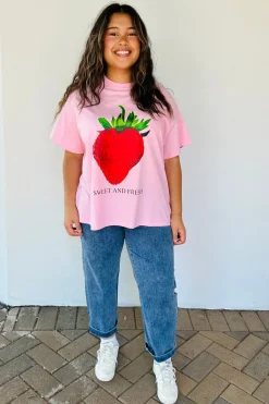 By Frankie Pink Strawberry Tee