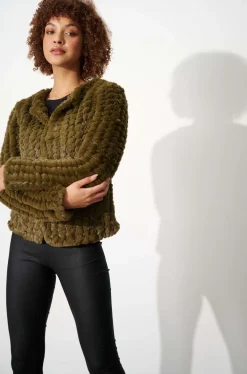 Caju Faux Fur Jacket in Khaki