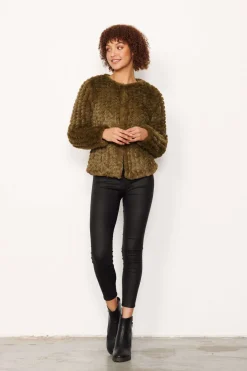Caju Faux Fur Jacket in Khaki