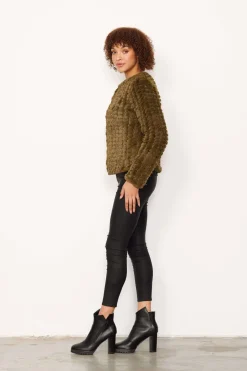 Caju Faux Fur Jacket in Khaki