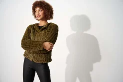 Caju Faux Fur Jacket in Khaki