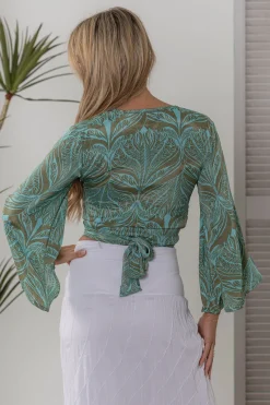 Cienna Aruba Tie Top in Green