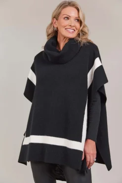 Eb & Ive Avino Poncho in Black
