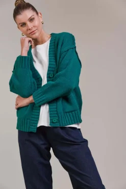 Eb & Ive Katana Cardigan in Teal