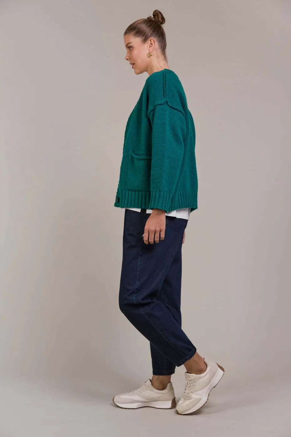 Eb & Ive Katana Cardigan in Teal