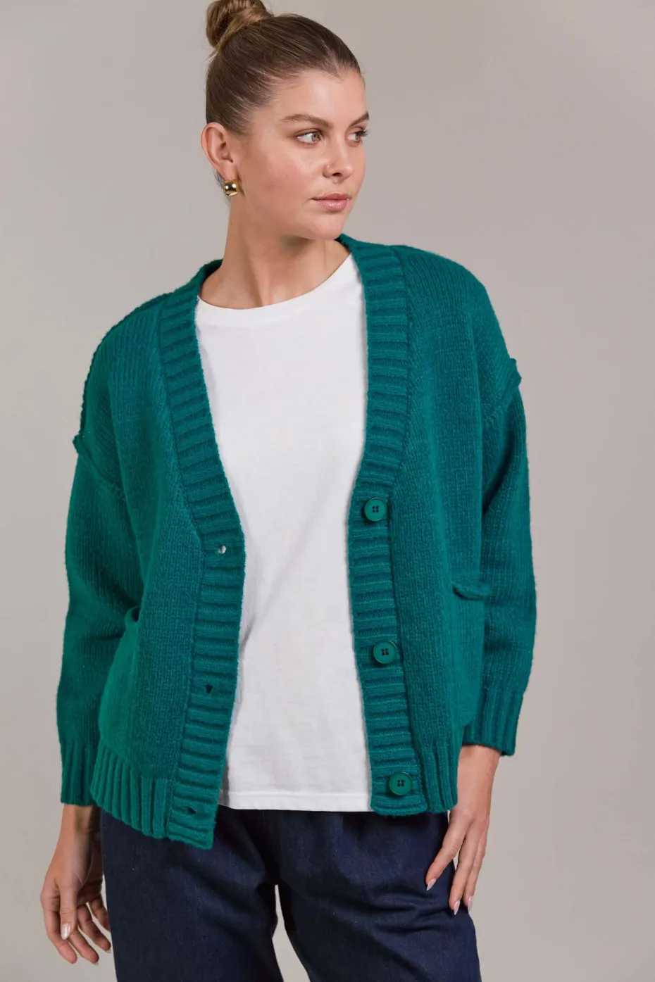 Eb & Ive Katana Cardigan in Teal