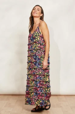 Eb & Ive La Mer Frill Maxi in Blume