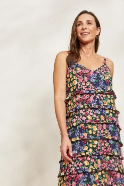 Eb & Ive La Mer Frill Maxi in Blume