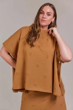 Eb & Ive Masa Knit Poncho in Hazel
