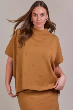 Eb & Ive Masa Knit Poncho in Hazel
