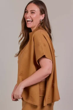 Eb & Ive Masa Knit Poncho in Hazel