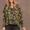 Eb & Ive Mayan Frill Blouse in Fern
