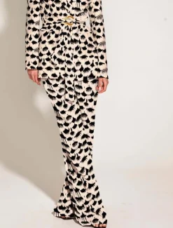 Fate & Becker Fancy Like Wide Leg Pant in Black White Fan