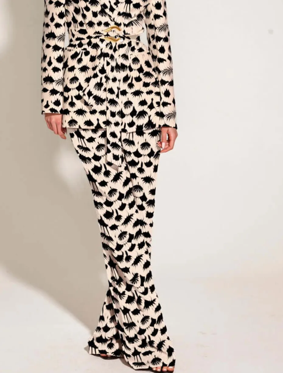 Fate & Becker Fancy Like Wide Leg Pant in Black White Fan