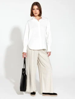 Fate & Becker Landline Oversized Shirt in White