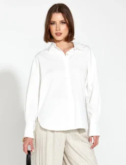 Fate & Becker Landline Oversized Shirt in White