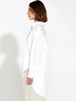 Fate & Becker Landline Oversized Shirt in White