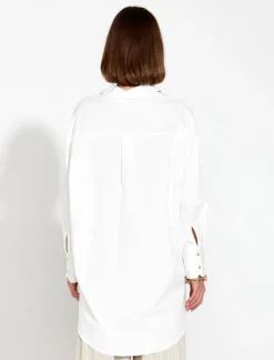 Fate & Becker Landline Oversized Shirt in White
