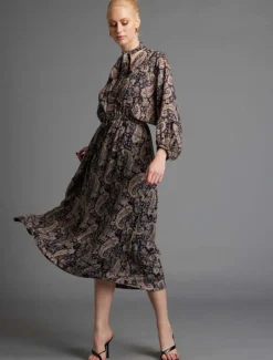 Fate & Becker Nightfever Bohemian Maxi in Navy Paisley