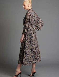 Fate & Becker Nightfever Bohemian Maxi in Navy Paisley