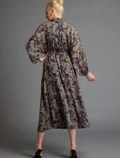 Fate & Becker Nightfever Bohemian Maxi in Navy Paisley