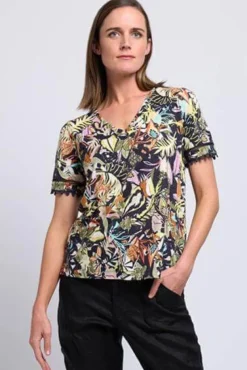 Foil All The Trimmings Top in Jungle Fever