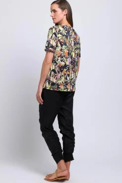 Foil All The Trimmings Top in Jungle Fever