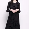 Foil International Velvet Dress in Black Splatter