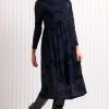 Foil International Velvet Dress in Midnight Splatter