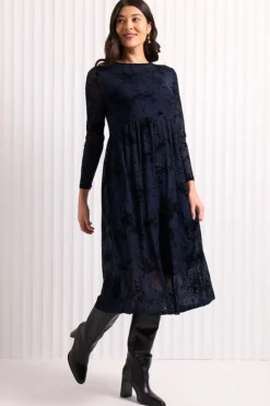Foil International Velvet Dress in Midnight Splatter