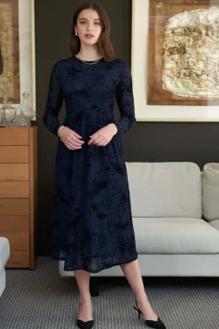 Foil International Velvet Dress in Midnight Splatter