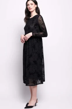 Foil International Velvet Dress in Black Splatter