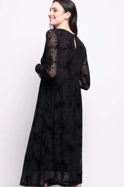 Foil International Velvet Dress in Black Splatter