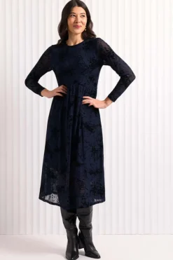 Foil International Velvet Dress in Midnight Splatter