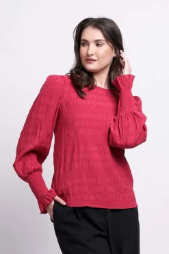 Foil It's A Breeze Top in Scarlet