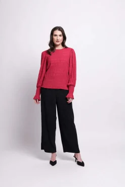 Foil It's A Breeze Top in Scarlet