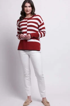 Foil Slide Show Sweater in Auburn Rice