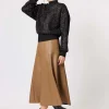 Hammock & Vine Brooke Vegan Leather Skirt in Coffee