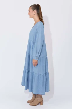 Haven Austin Denim Maxi in Blue Denim