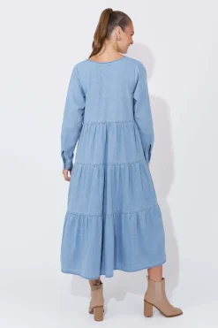 Haven Austin Denim Maxi in Blue Denim