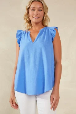 Haven Florence Frill Tank in Coast