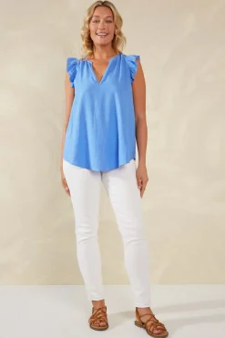 Haven Florence Frill Tank in Coast