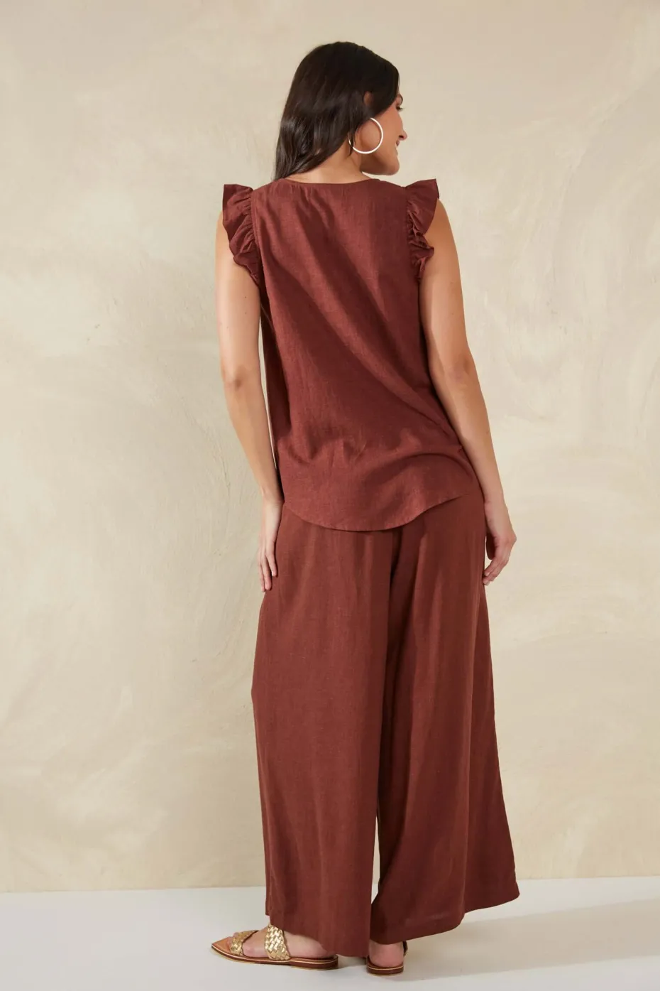 Haven Florence Frill Tank in Espresso