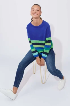 Haven Florida Stripe Jumper in Cobalt