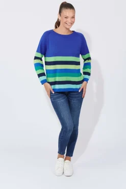 Haven Florida Stripe Jumper in Cobalt
